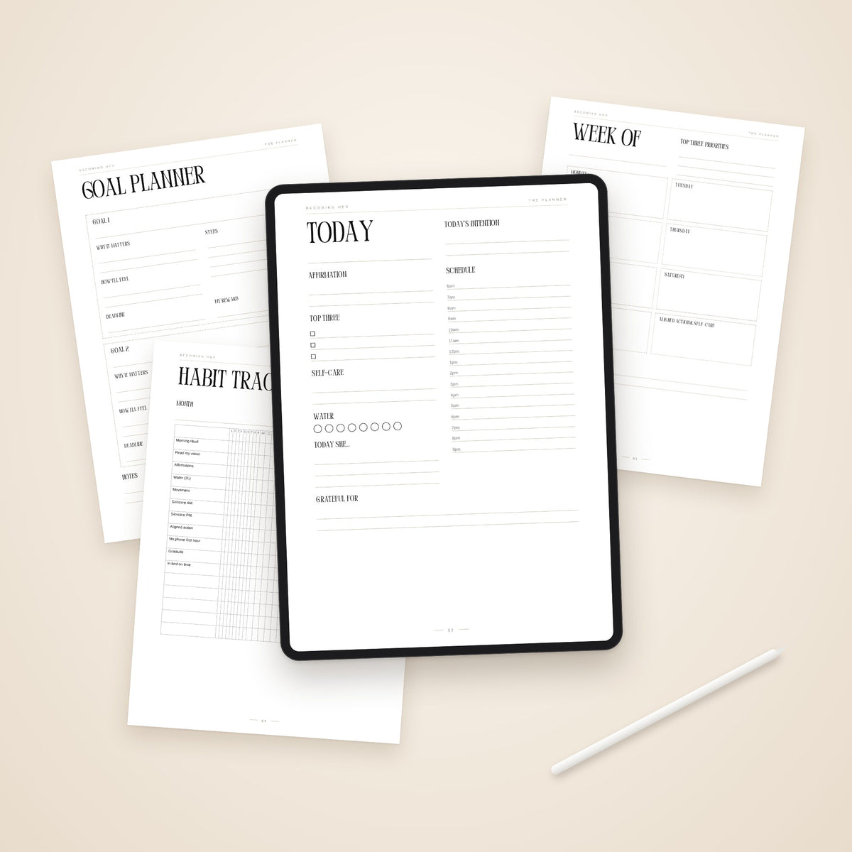 Becoming Her: The Self-Care E-Book and Planner